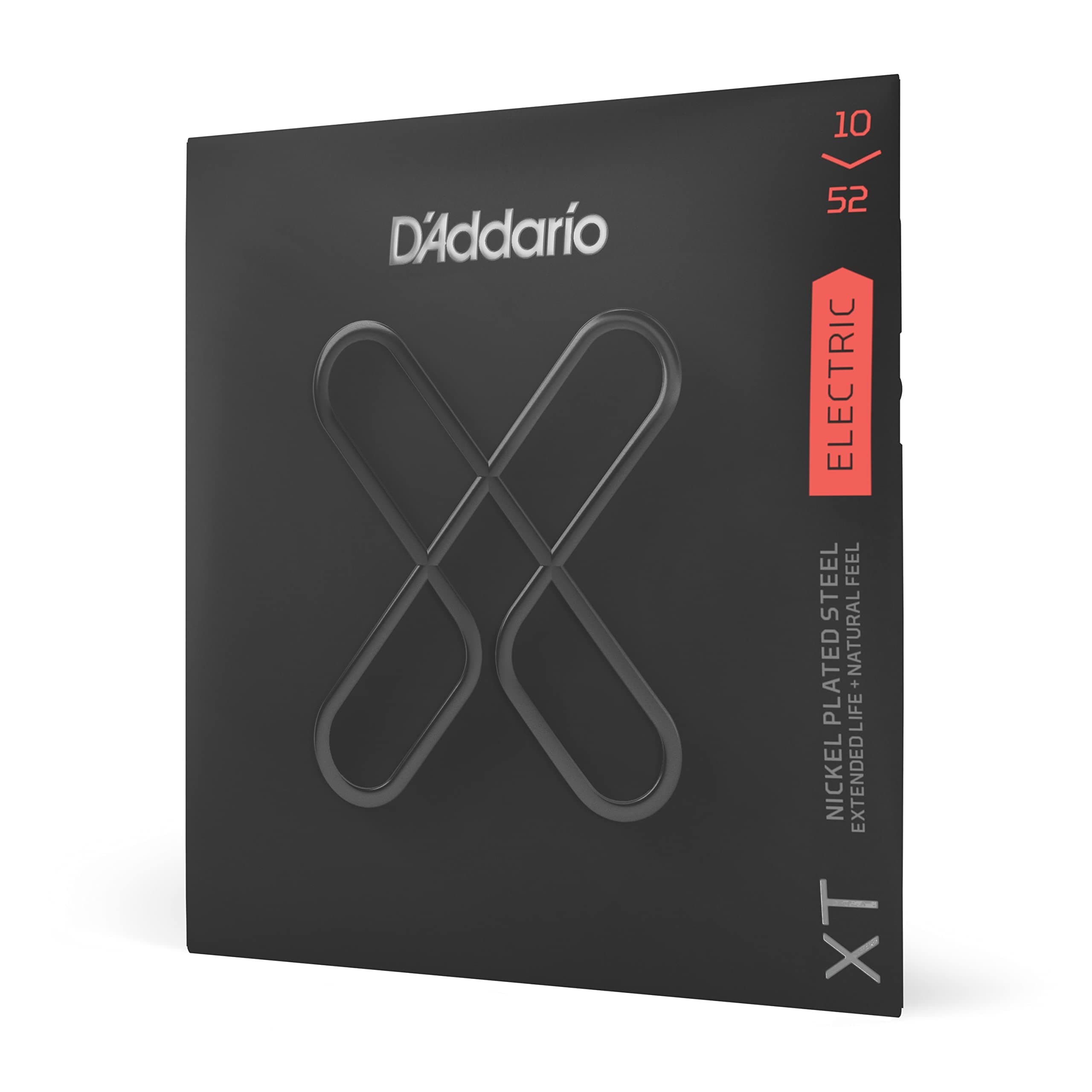 D'Addario Guitar Strings - XT Nickel Coated Electric Guitar Strings - XTE1052 - Extended String Life with Natural Tone & Feel - For 6 String Guitars - 10-52 Lt Top/Heavy Bottom