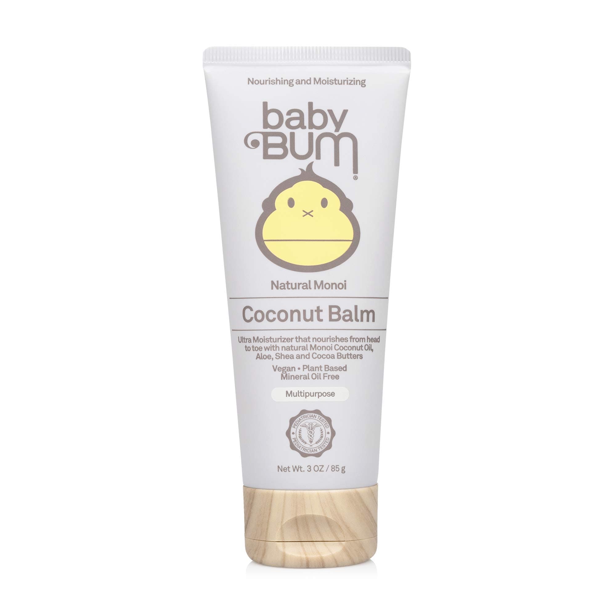 Sun Bum Baby Bum Monoi Coconut Balm - Natural Multipurpose Moisturizing Coconut Oil for Sensitive Skin with Shea and Cocoa Butter - Natural Fragrance - Gluten Free and Vegan - 3 Oz