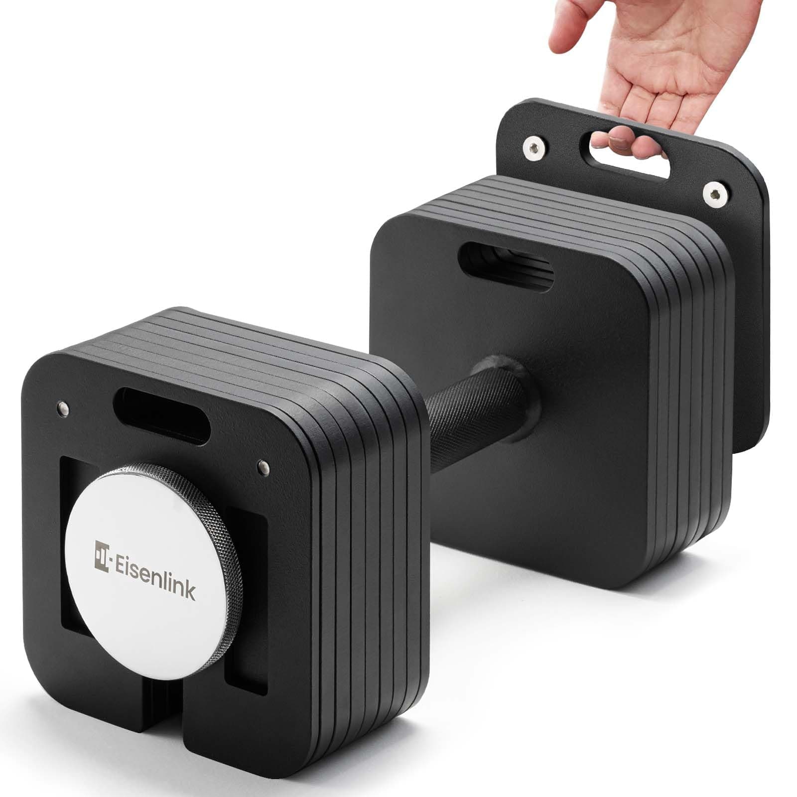 Eisenlink Adjustable Dumbbell 4-36kg Weight Set - Adjustable Weights with Anti-slip Handle 2kg Increments Innovative Easy Safe Locking Mechanism for Fitness Training Home Gym (1×36kg)