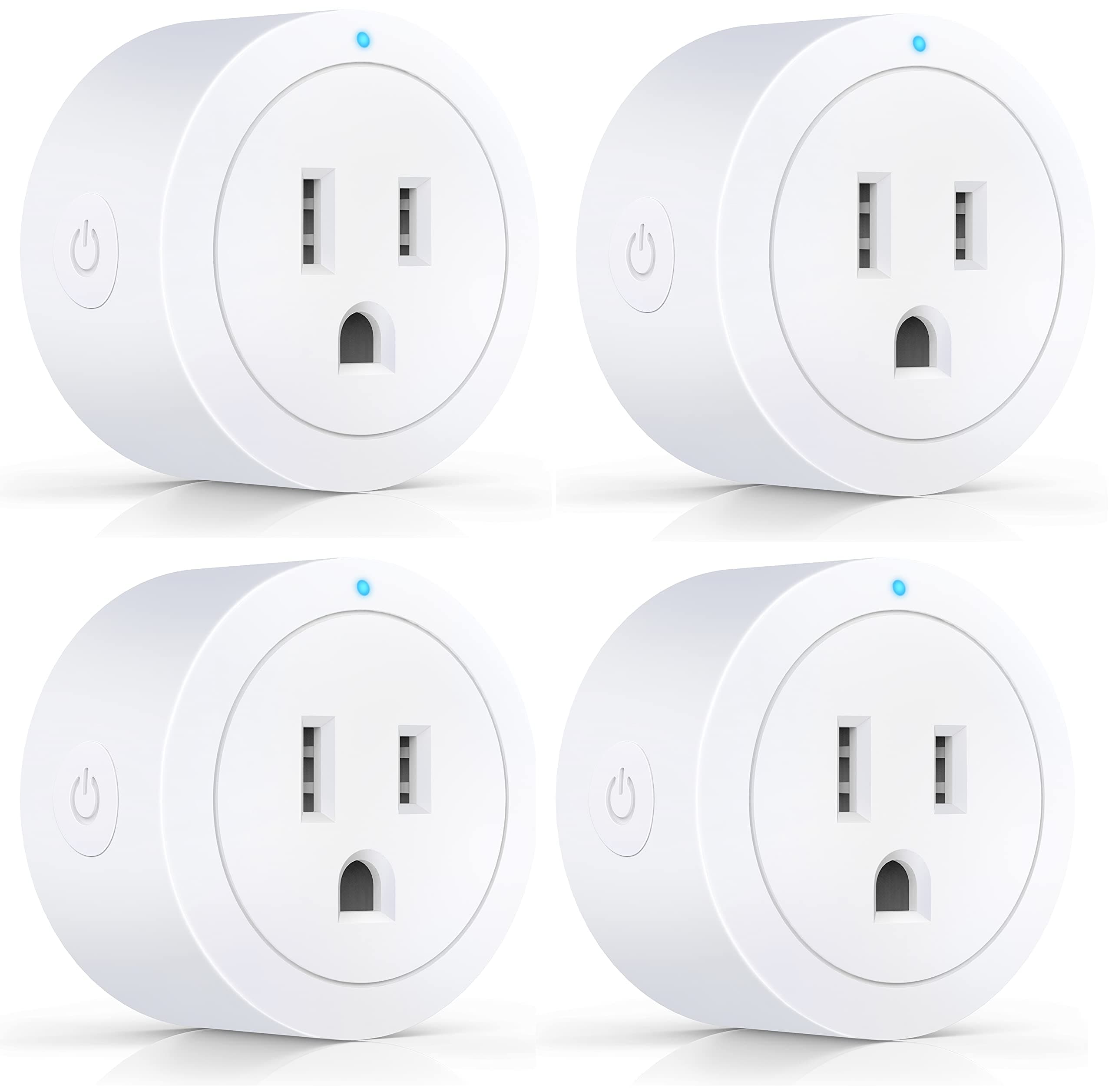 Smart Plug ESICOO - Plug A Certified Compatible with Alexa, Echo & Google Home & WiFi 2.4G - Only Cloud Intelligence App (4-Pack)