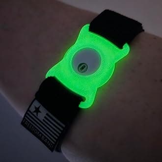 4-18" Inch Adjustable Freedom Band for Freestyle Libre 3 : Transmitter Protection Sensor Cover Arm & Leg Band -No More Adhesive Patches (4-18" Active Band, Black) (Green Glow-in-The-Dark)
