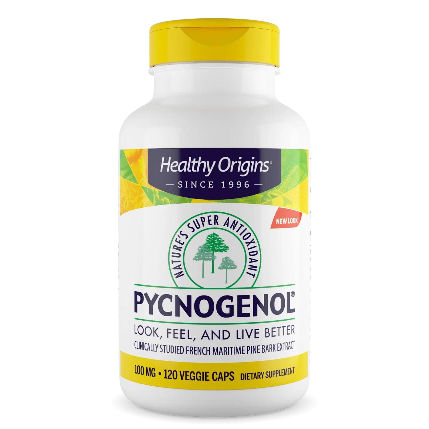Pycnogenol 100 mg (Nature's Super Antioxidant, Non-GMO, Gluten Free, Cardiovascular Support), 120 Veggie Caps