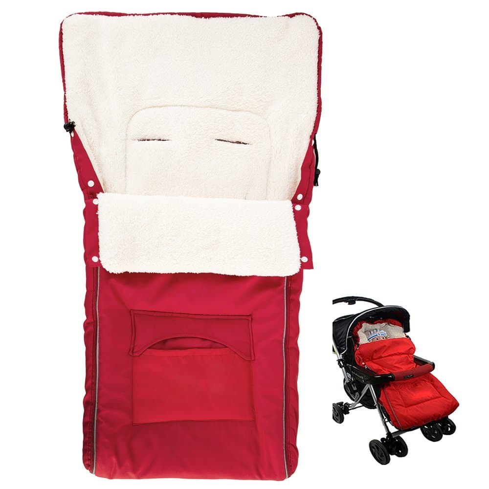 Seacan Universal Wool Baby Warm Stroller Footmuff Sleeping Bag Sack Bunting Bag Carrier Bundle Bag For Infant Toddler In Winter Outdoor Tour,Car Seat (Red)