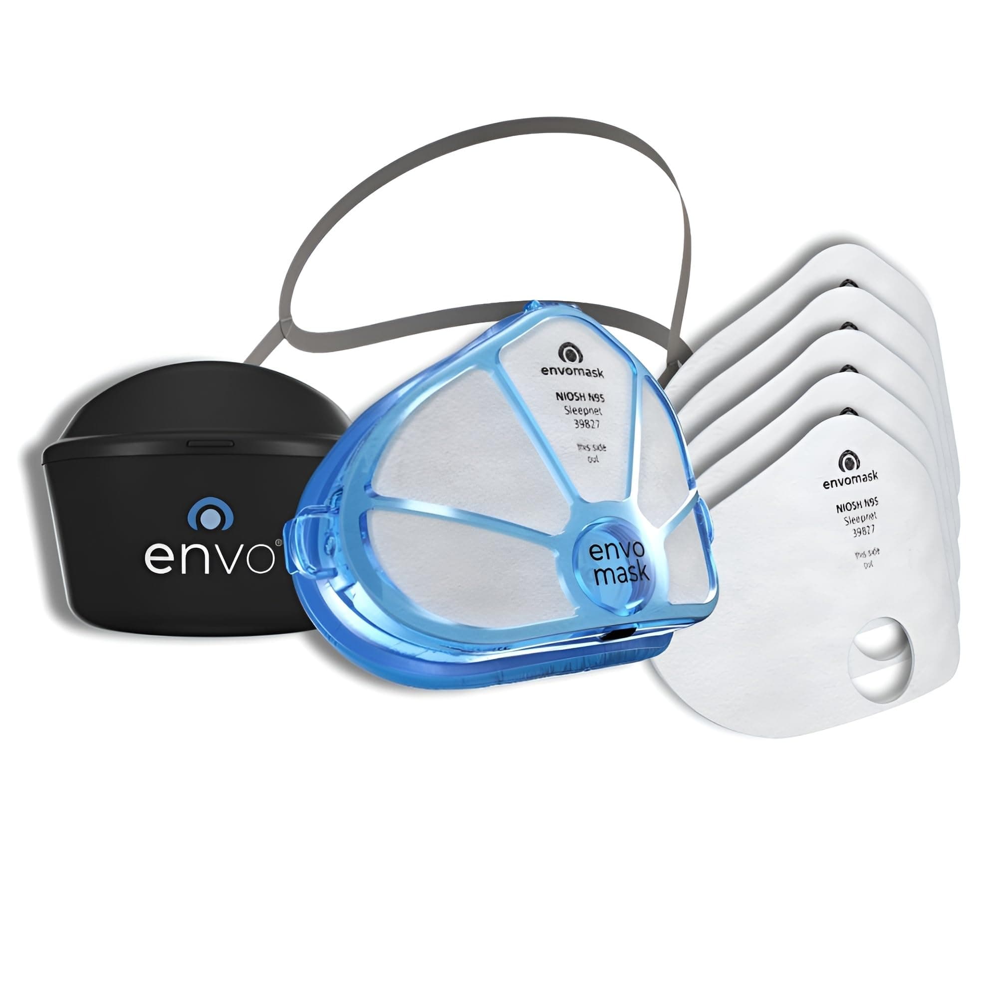 Envo Mask N95 Respirator Kit, Includes Headgear, 5 Individually Packaged Filters, Storage Case