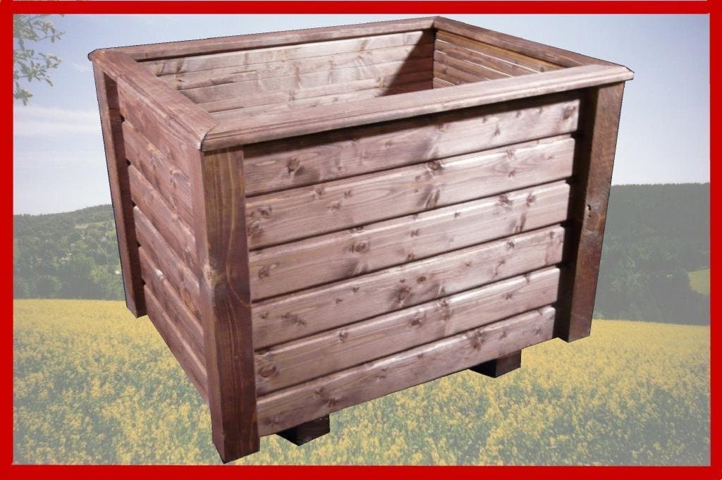 SchwibboLa Pflanzkasten ClassiV Planter 50 x 50 x 50 cm Varnished Wood Preservative Stain Walnut