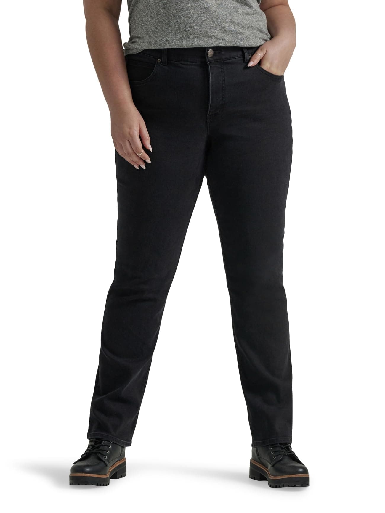 Lee womens Plus Size Ultra Lux Comfort With Flex Motion Straight Leg Jean