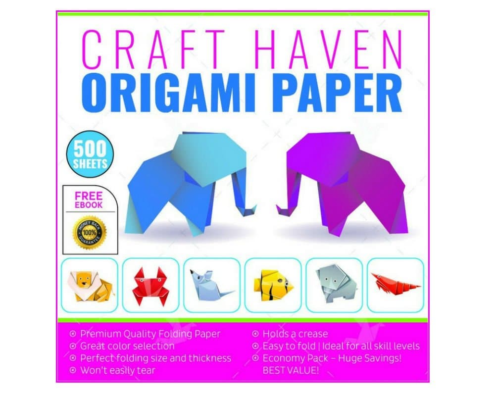 15x15cm Double-Sided and Single Sided Origami Paper, 25 Assorted Colors with eBook Tutorial and Video Tutorials (500 Sheets)
