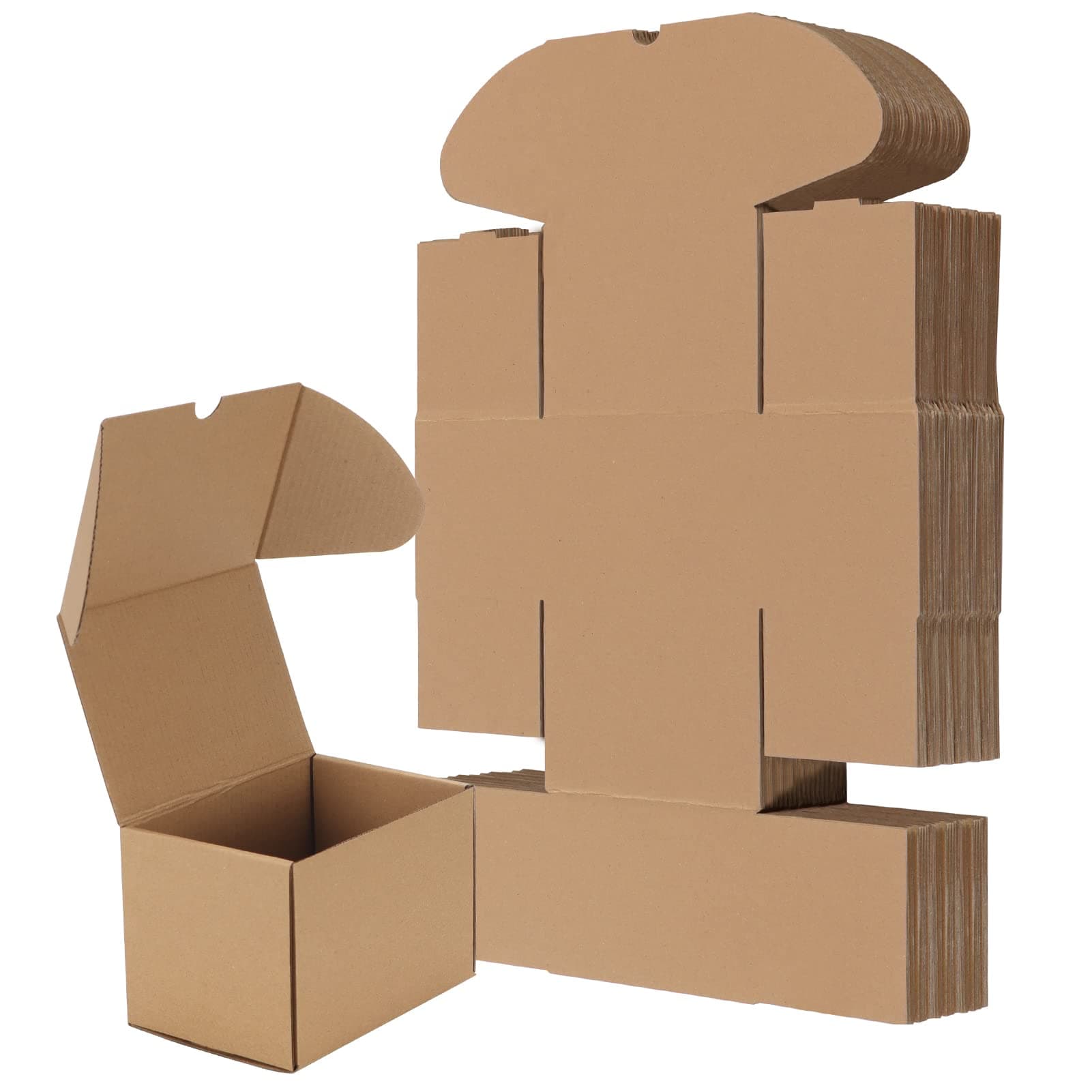 6x4x4 Shipping Boxes, Brown Corrugated Mailing Cardboard Box for Packing Small Business, 25 Pack