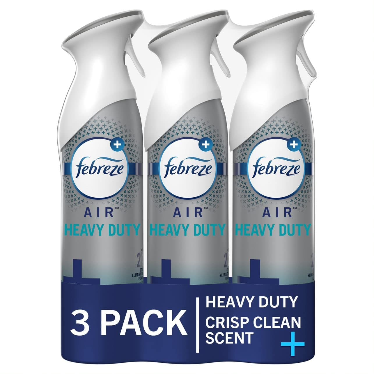 Febreze Air Mist Air Freshener Spray, Odor-Fighting Room Spray, Air Fresheners for Home and Bathroom and Kitchen, Aerosol Can, Heavy Duty Crisp Clean Scent, 8.8oz, (Pack of 3)