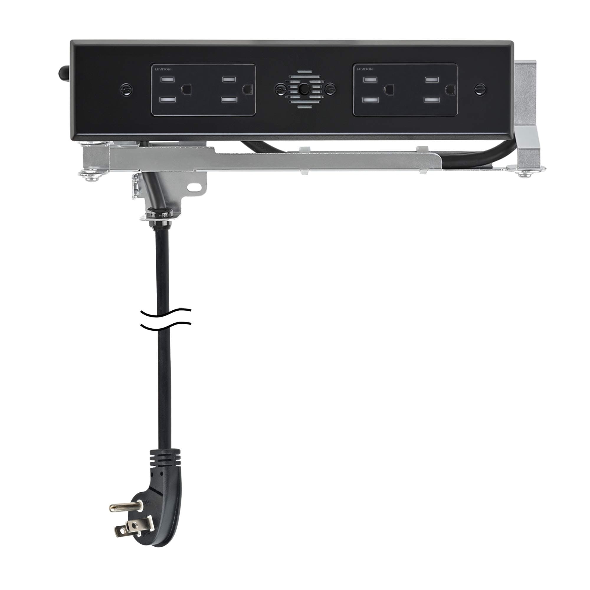 Docking Drawer Blade Duo in-Drawer Outlet, Integrated Safety Shutoff, (4) 15 amp AC, Black