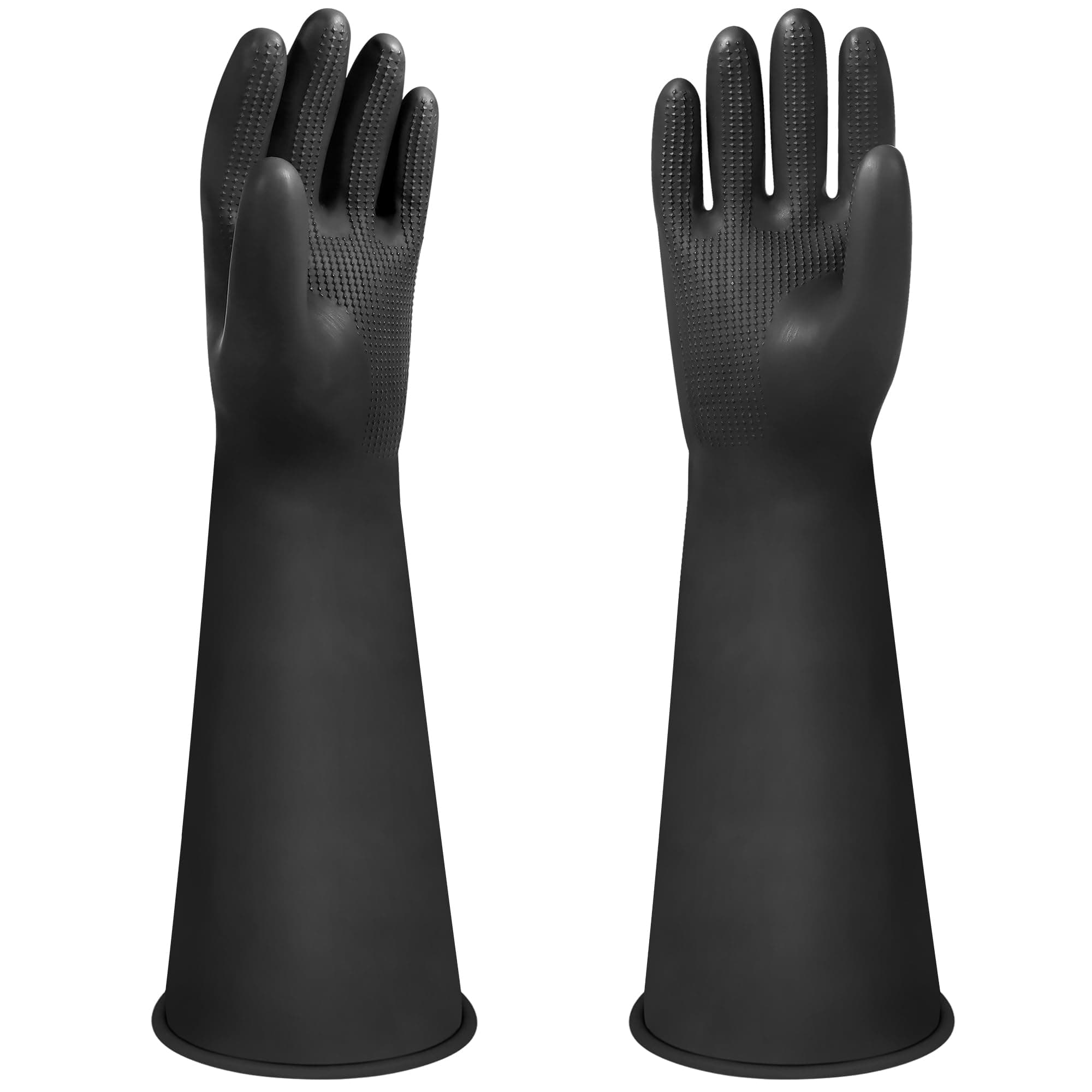 – Heavy Duty Rubber Gloves 16" Long Rubber Gloves Drain PPE Safety Gloves Chemical Resistant Gloves Waterproof Work Gloves, Resist Strong Acid, Alkali and Oil, Non-Slip, 1 Pair