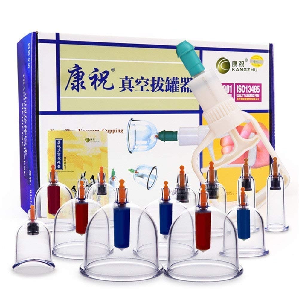 Bio-Magnetic Chinese Therapy Traditional Massage Medical Cupping Suction Acupuncture (Multicolour) - Set of 12