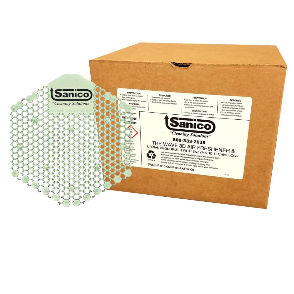 Herbal Mint 30-Day Air Freshener and Urinal Deodorizer Screen with Enzymatic Technology, 10 per Case