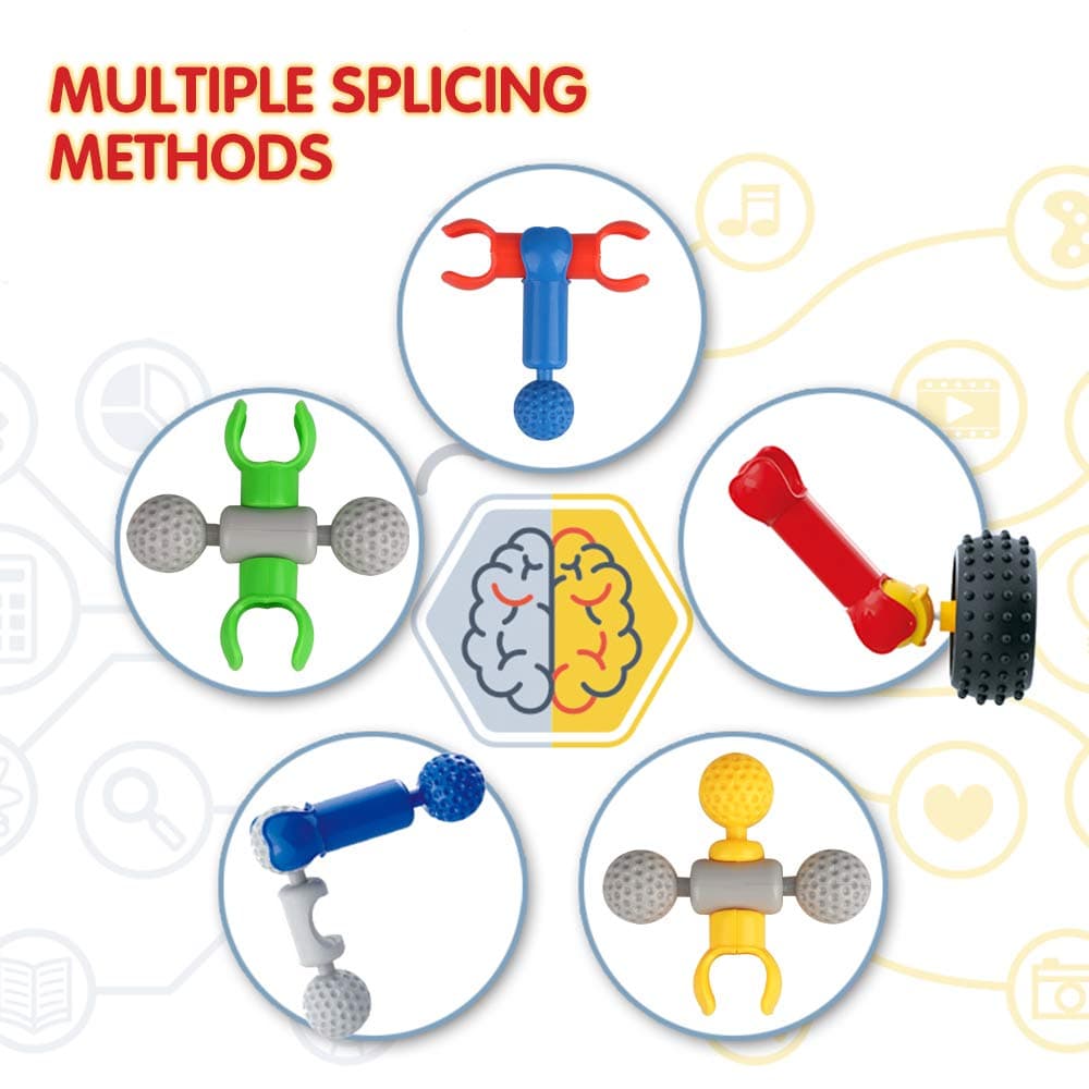 STEM Building Toys for 4-5-6-7 Year Old Boys, Building Blocks Stem Kits for Kids Toys Age 4-8 Year Old Boy Girl Creative DIY Activities Games Birthday Gifts Presents for 5 6 7 4 3 Year Olds Boys Child