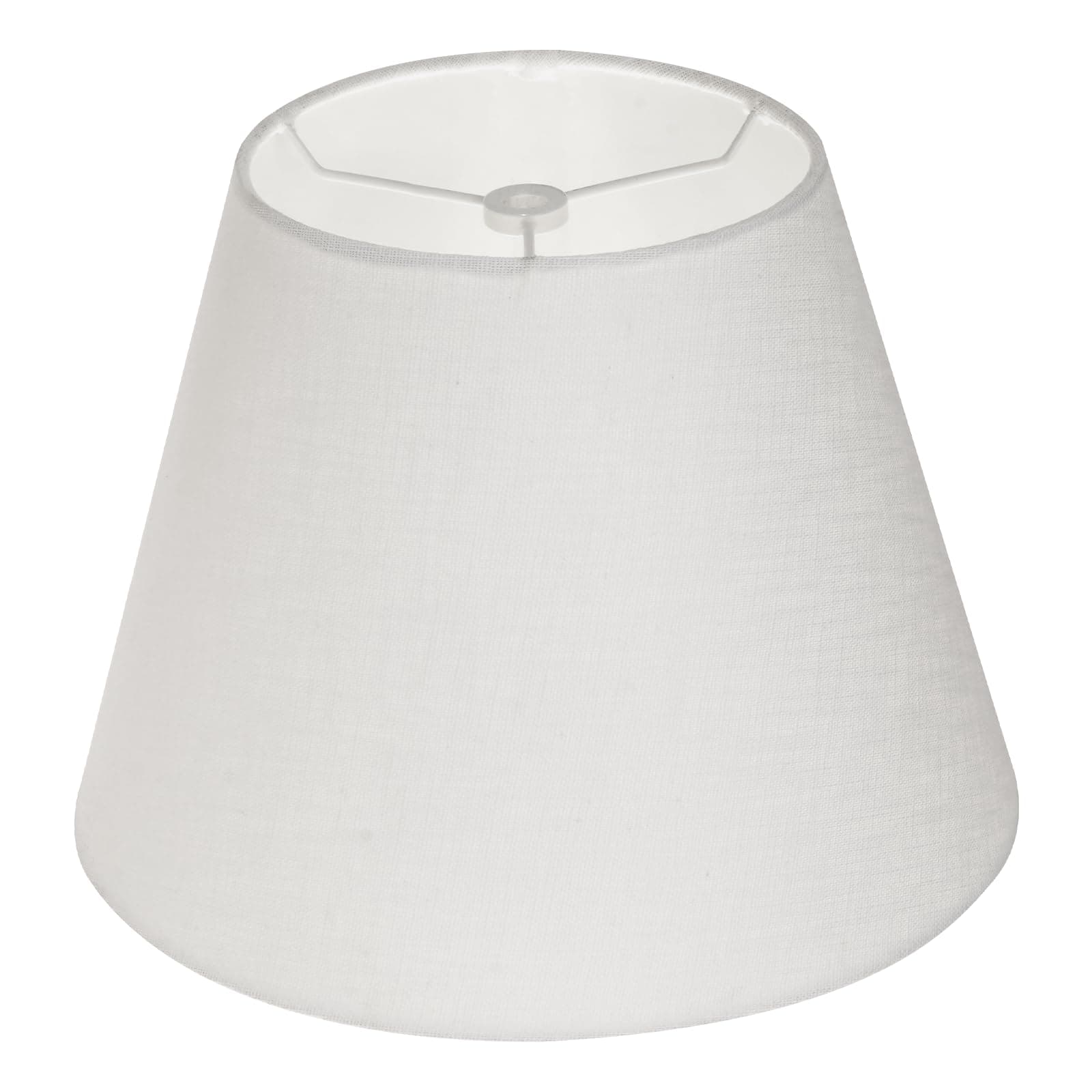 White Lamp Shade, ALUCSET Barrel TC Cloth Small Lampshade for Table Lamp and Floor Light, 6x10x7.5", Natural Linen Hand Crafted, Spider