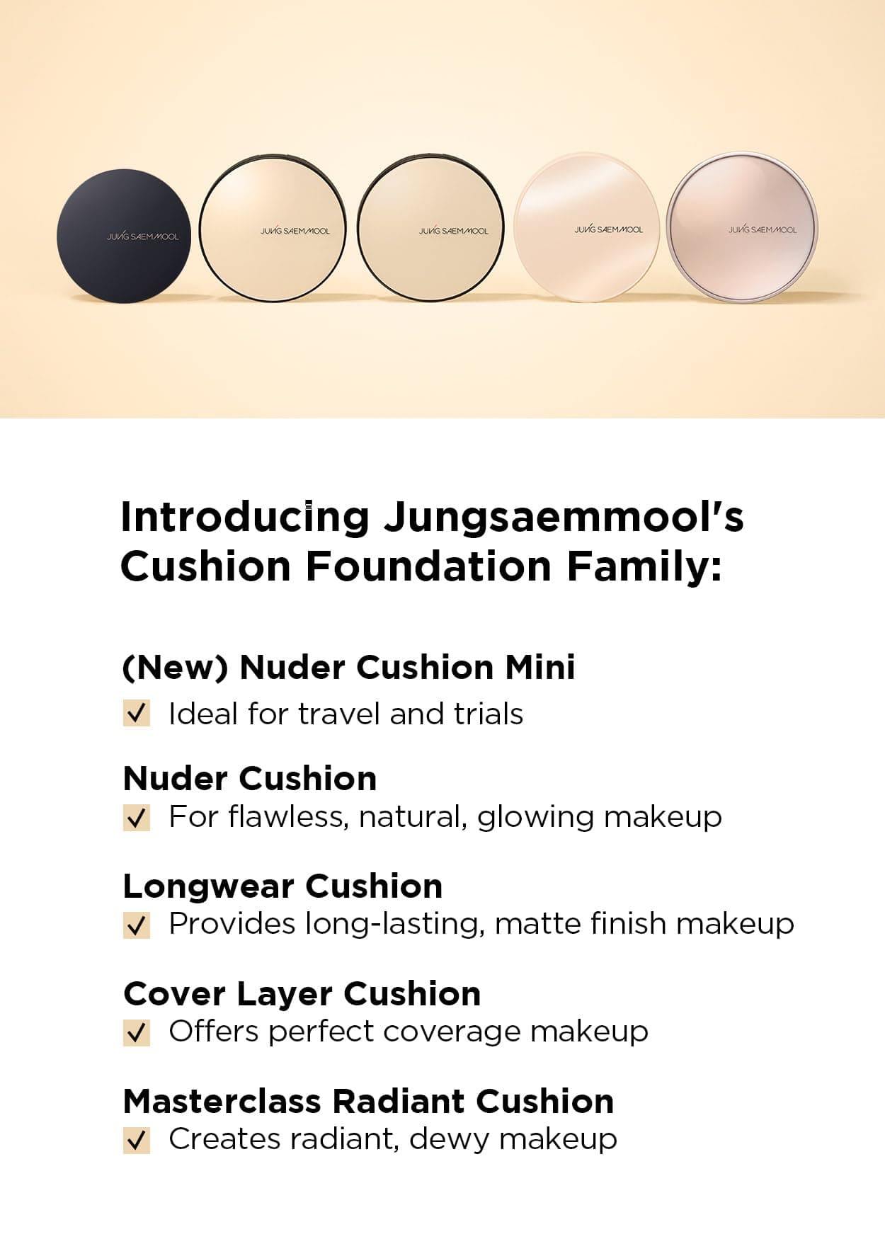 JUNG SAEM MOOL [JUNGSAEMMOOL OFFICIAL] Essential Skin Nuder Cushion Mini (Light)