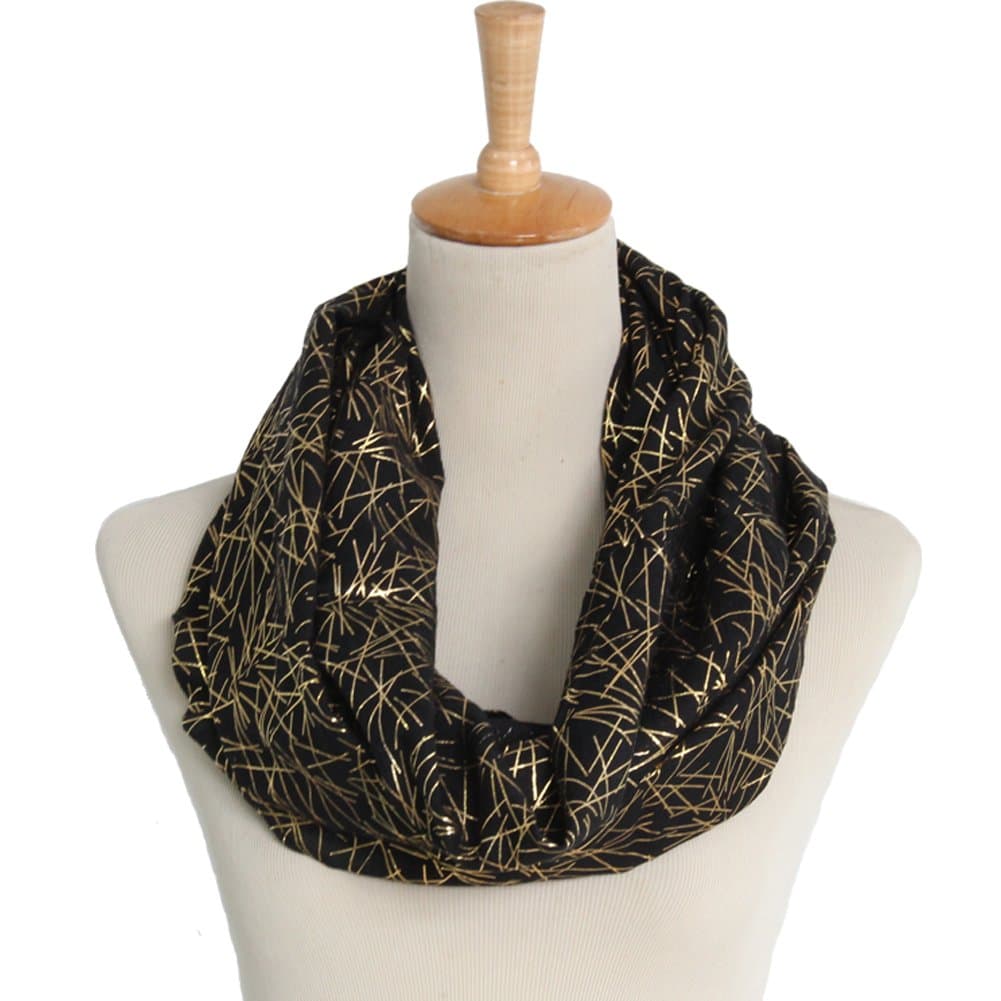 Women's Soft Lightweight Gorgeous Firework Printed Infinity Scarf
