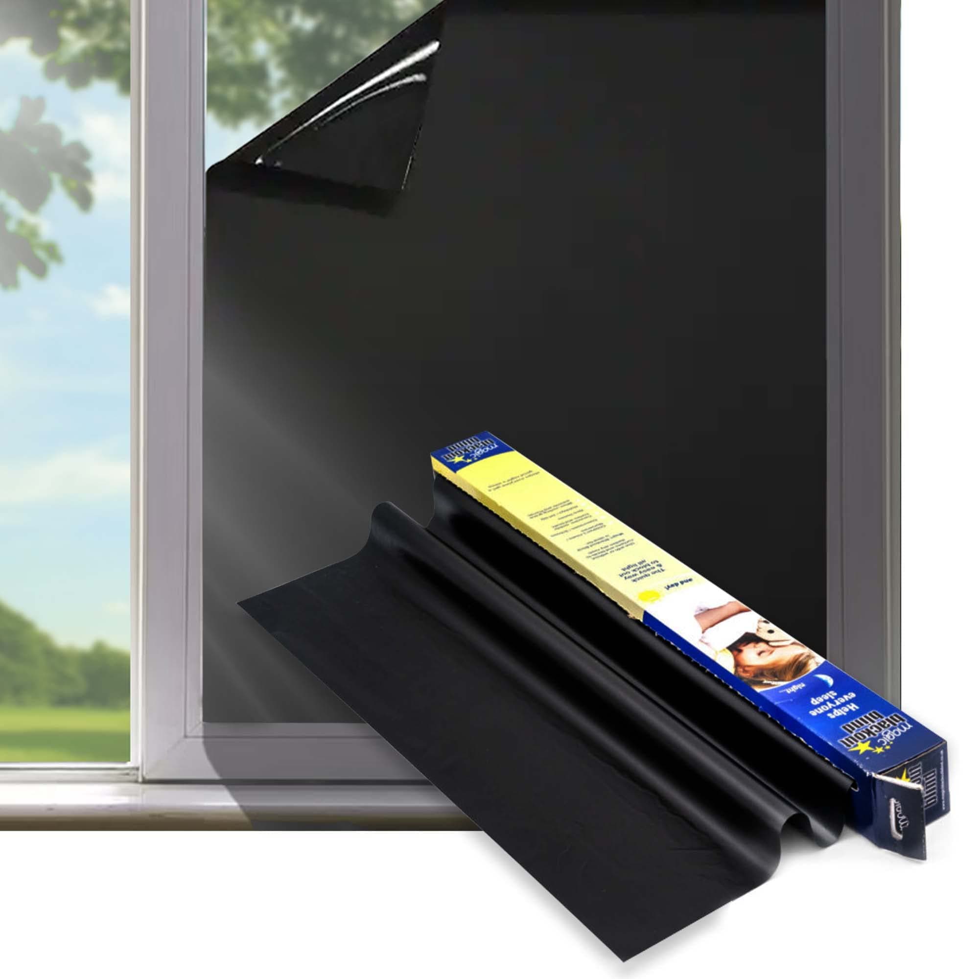 Temporary Blinds for Windows - Static Black Out Blinds for Bedroom, Travels, Office, & Nursery Room - 8 Metres Blackout Blind by Magic Whiteboard
