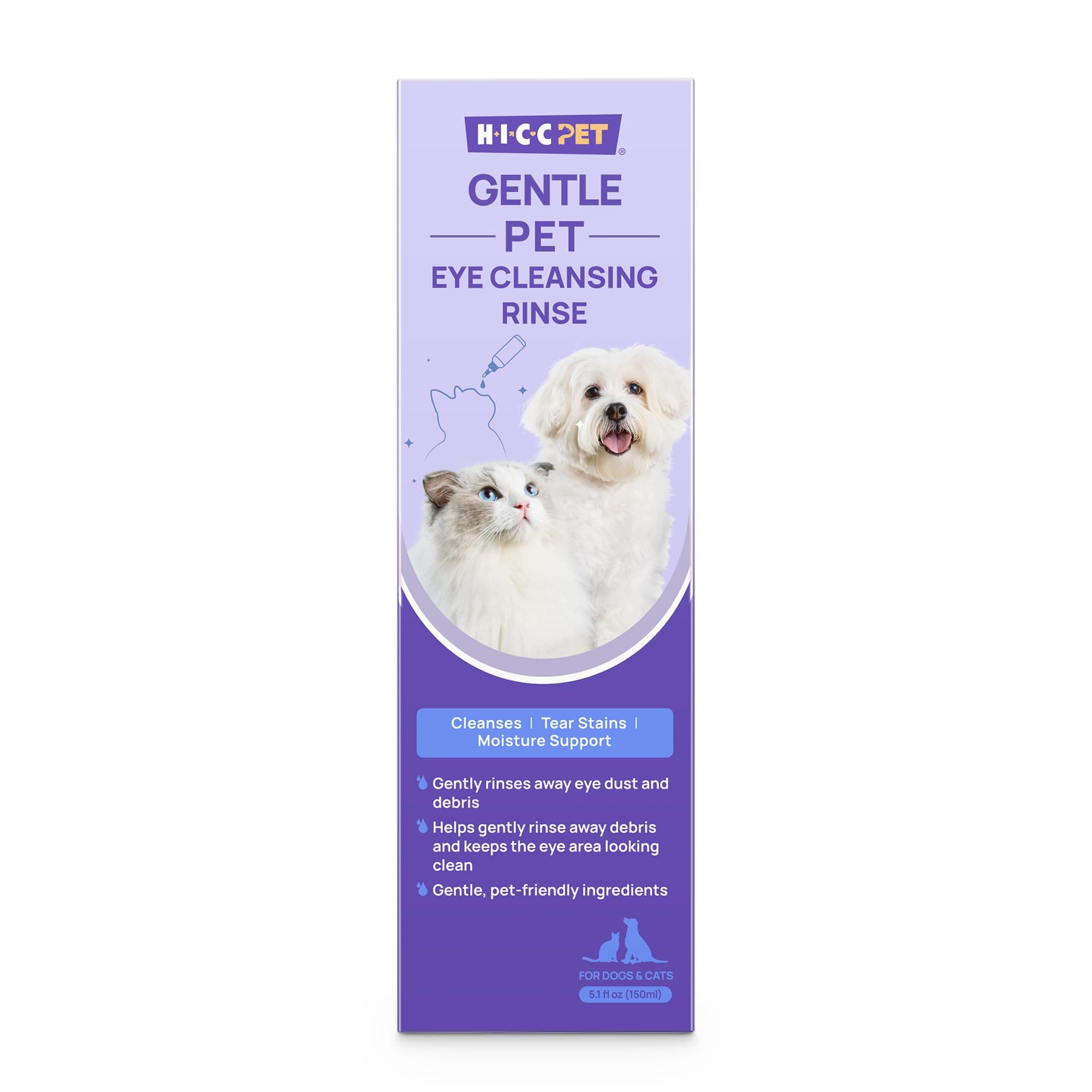 HICC PET Dog Eye Rinse (150 ml) - for Dogs, Cats