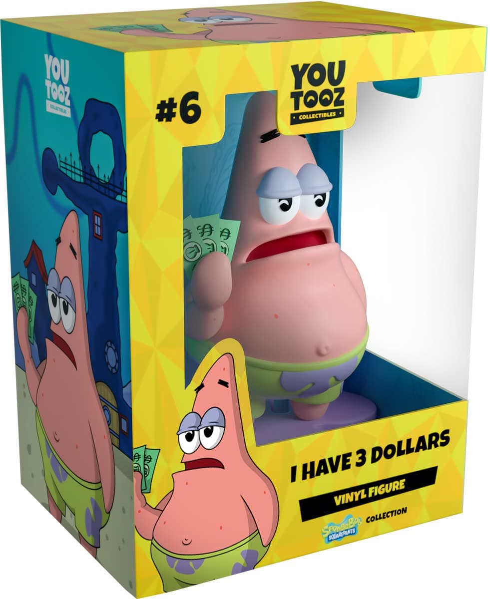 Youtooz I Have 3 Dollars, 4" Patrick Collectible Figure, Based on Funny Internet Meme, High Detailed Collectible Figure Spongebob Squarepants Collection Based on Cartoon TV Series