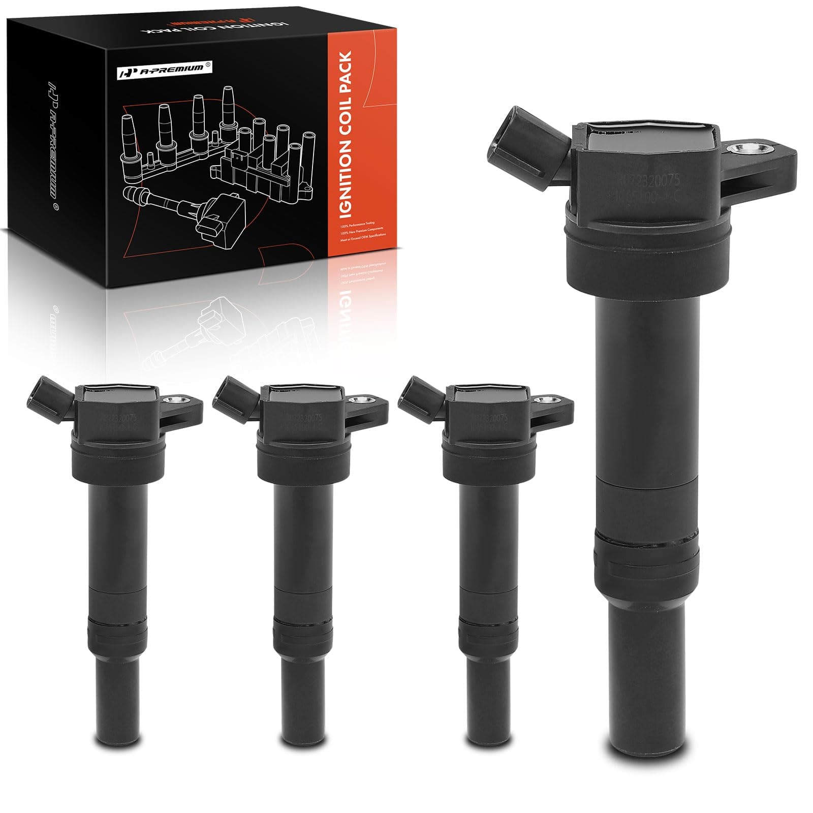 A-Premium Ignition Coil Pack Set of 4 Compatible with Hyundai Elantra 2011-2016, Tucson 2014-2020, Kia Forte 2014-2016, Soul 2012-2019, 1.8L 2.0L Engine
