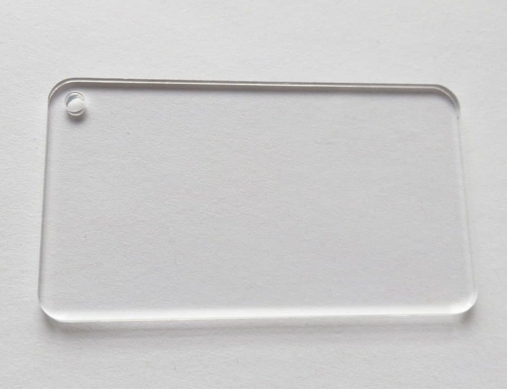 RUIXUAN LASER CUT3" Clear Blank Rectangle Acrylic Tags Round Edge Wedding Key Chain Save Date 10PCS/LOT