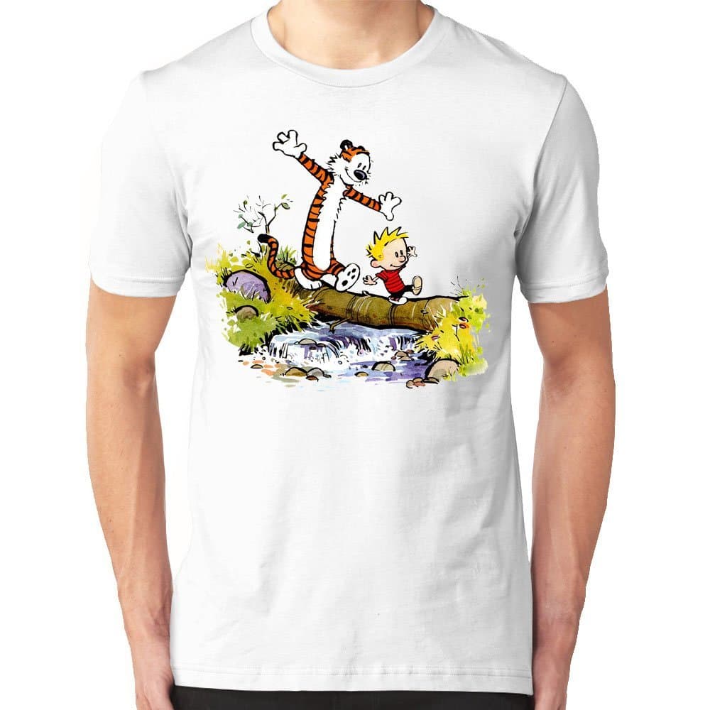 Mostee Calvin And Hobbes White Men's T-Shirt