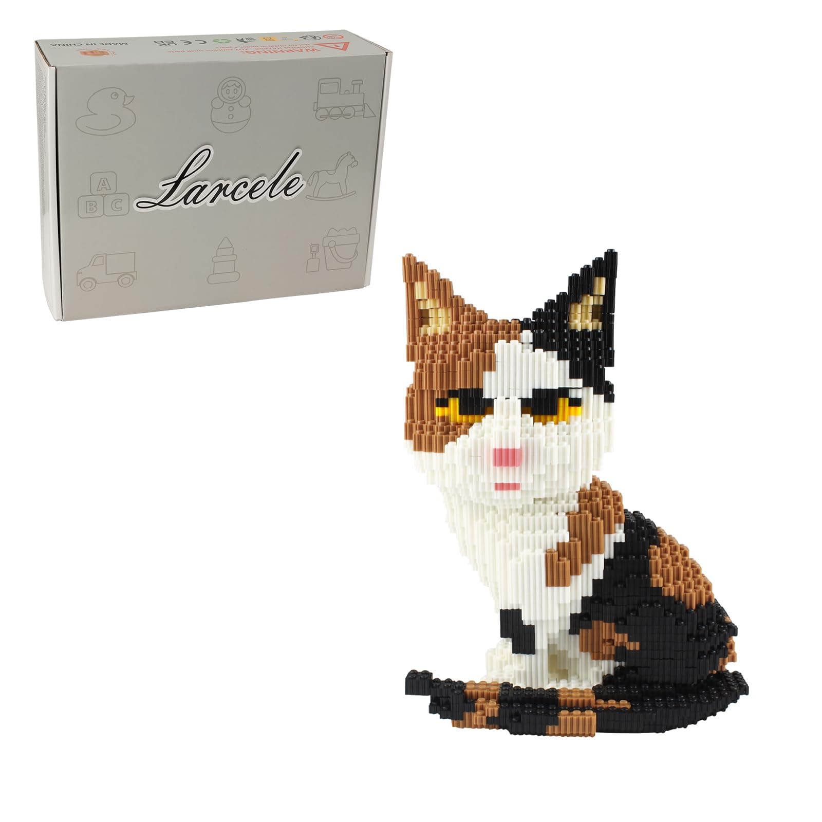 Larcele 4848 Pieces Calico Cat Micro Building Blocks Animal Mini Building Toy Bricks KLJM-02 (Model 2842)