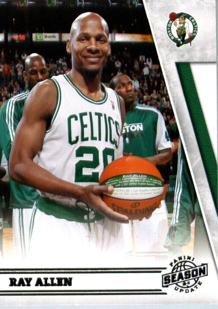 2010/11 Panini Season Update Basketball Card # 192 Ray Allen Boston Celtics In a Protective Screwdown Display Case !