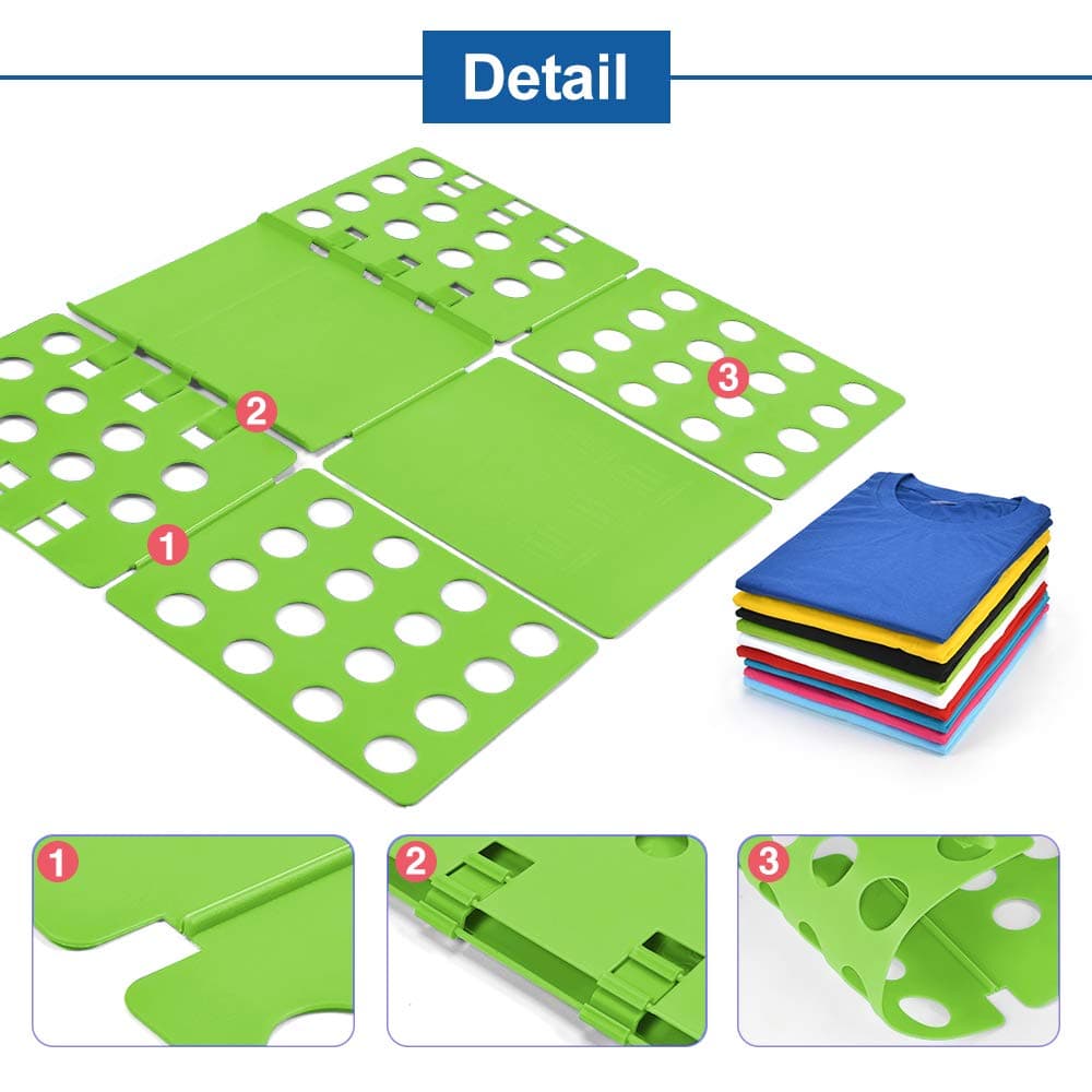 T shirt Clothes Folder T-shirt Folding Board Flip Fold Laundry Organizer Easy and Fast for Kid and Adult to Fold Clothes Green