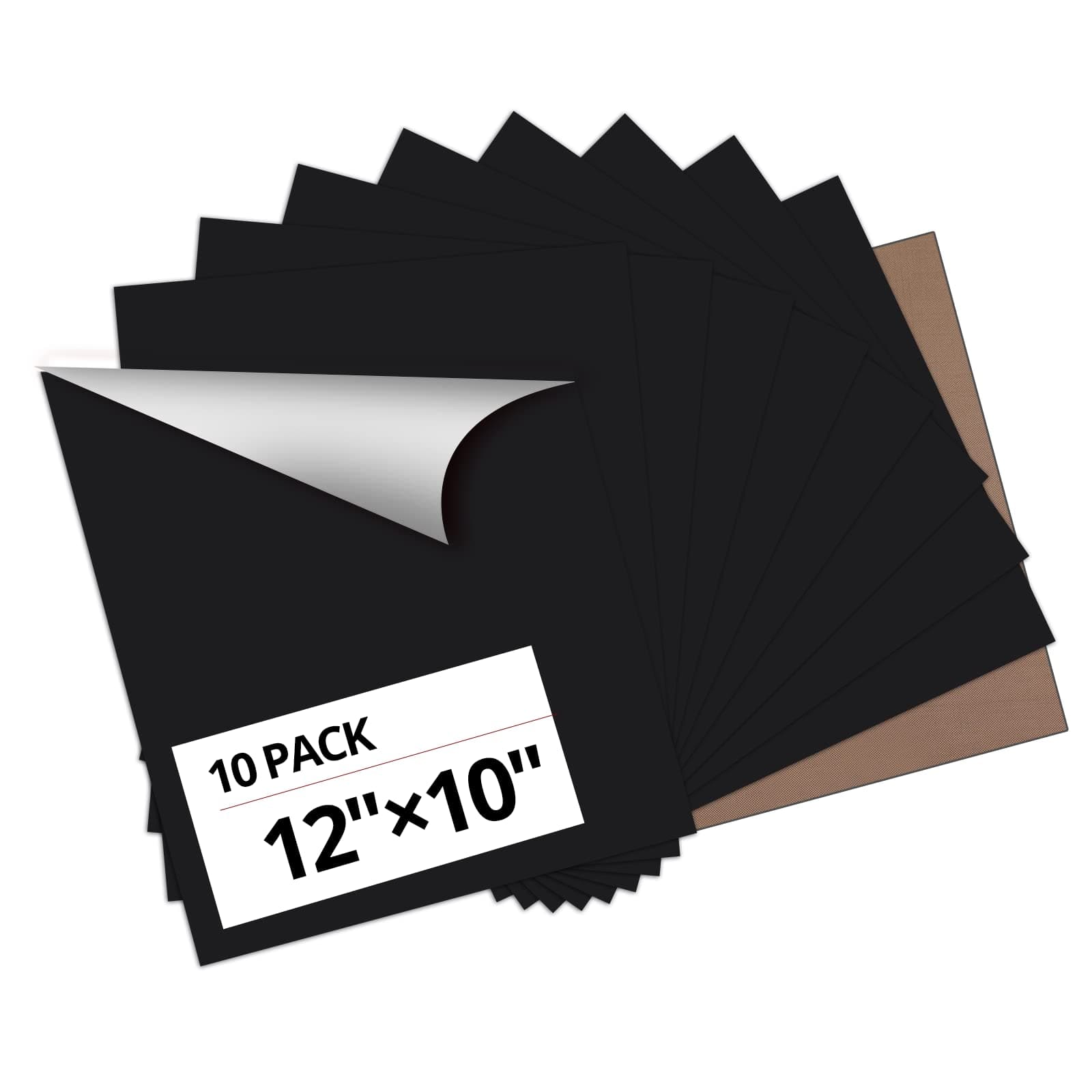 HTVRONT Black Heat Transfer Vinyl Bundle - 10 Pack 12" x 10" HTV Vinyl for T-Shirt, Black Iron on Vinyl for Cricut, Silhouette Cameo or Heat Press Machine