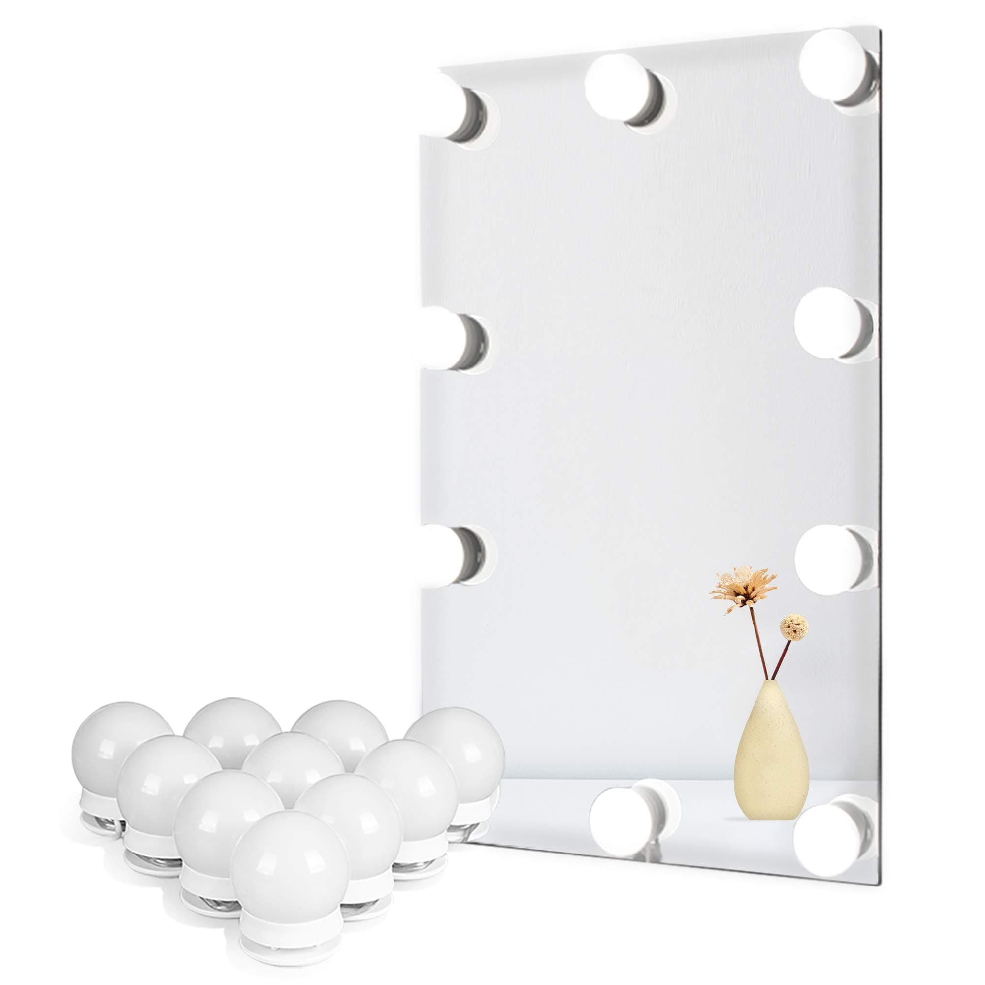 Vanity Lights for DIY Hollywood Mirror, Makeup Lights for Dressing Table, LED Strip Lights Kit with Touch Sensor Dimmer Switch and Power Adaptor, 10 Bulbs 4 Meters, Mirror Not Included