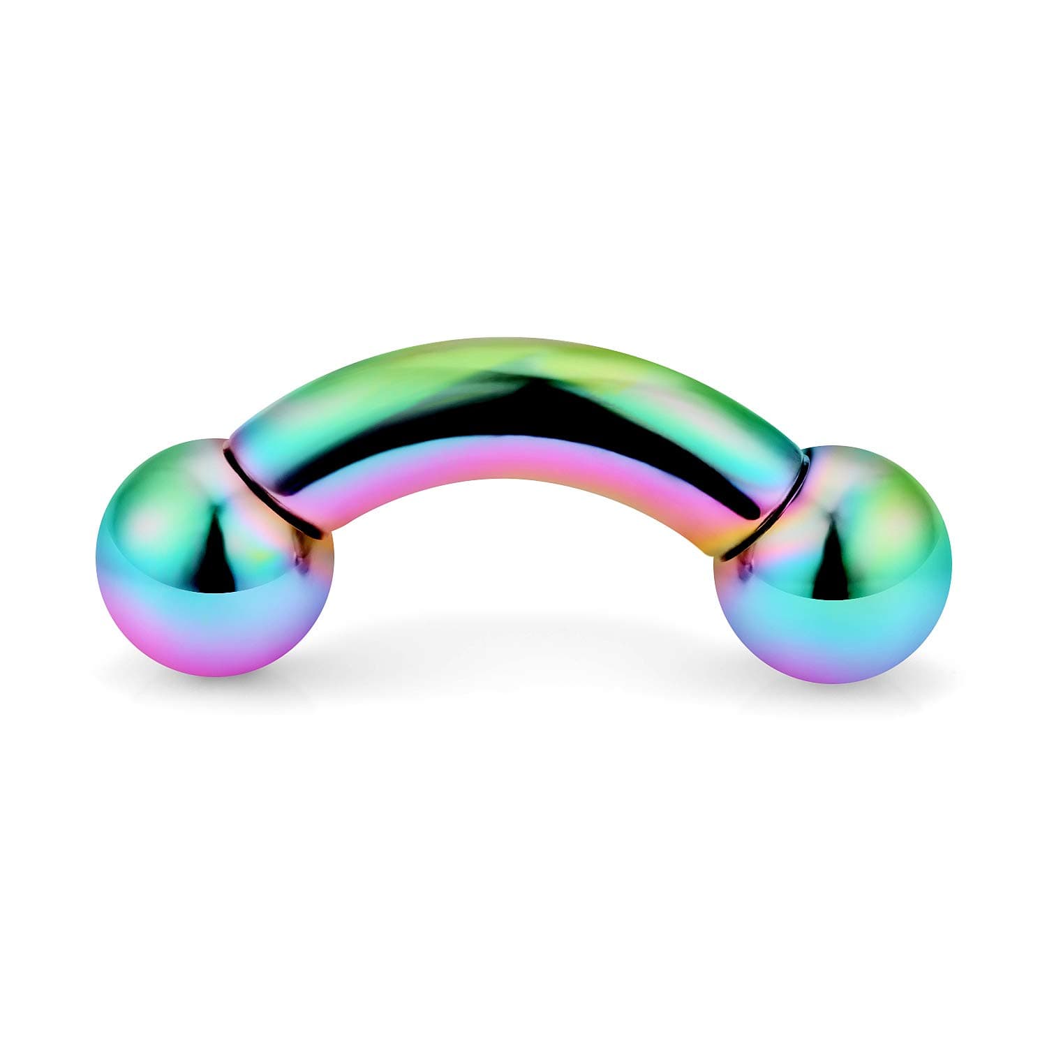 2G 4G 6G 8G Curved Barbells Piercing Jewelry Internally Threaded PA Rings 316L Surgical Steel Colorful Tongue Rings Nipple Bars Piercings Jewelry for Women Men 12mm 16mm