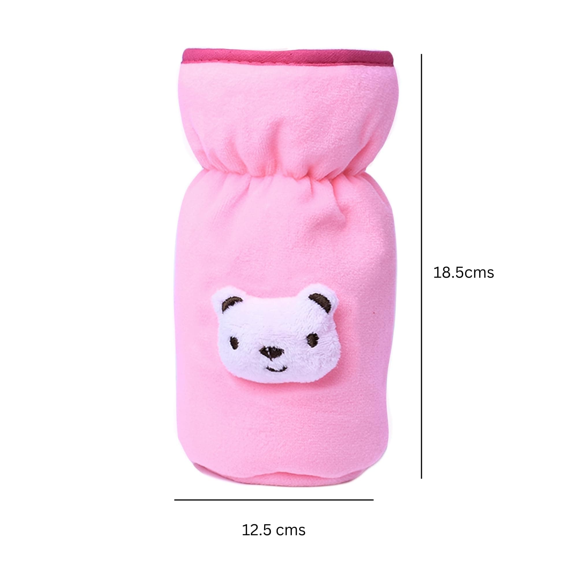 THE LITTLE LOOKERS Bottle Cover for Philips Avent/Wide Neck Feeders Soft Plush Stretchable Baby Feeding Bottle Cover with Easy to Hold Strap (Light Pink & Red, Wide Neck 240-330ml/8-11OZ)