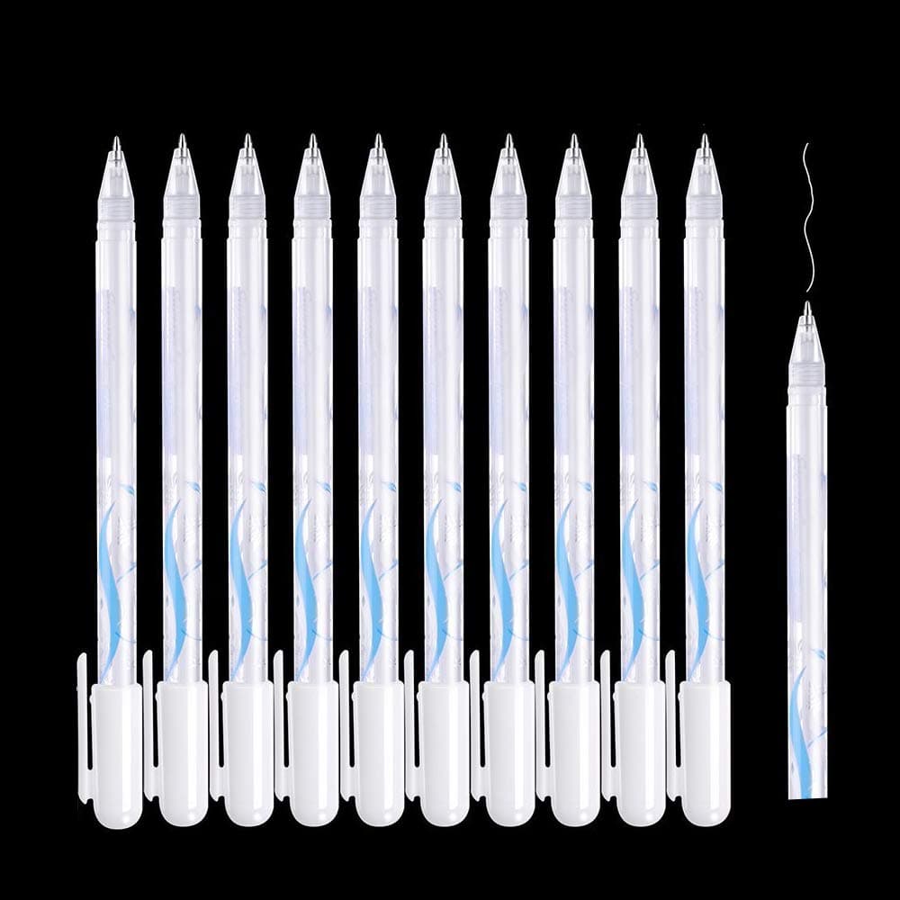 Fine Point White Gel Pen Set, 0.8mm Line Drawing Pen, 10Pcs Archival Ink Sketching Pens with Beautiful Transparent Case for Artists, Drawing Illustration, Black Paper, Painting Rocks, Card Making