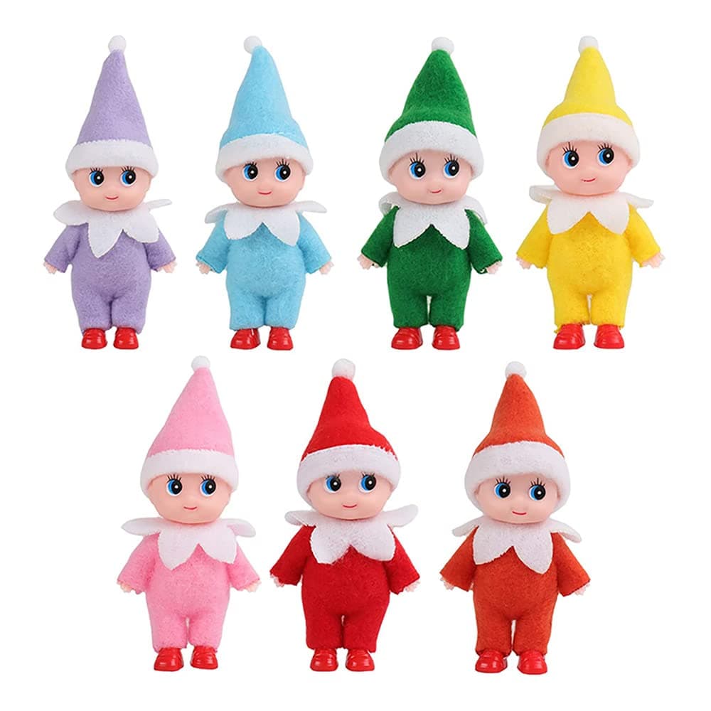 Mini Elf Baby Twins Kindness Tiny Elves Set Kid Craft Babies Doll Accessories Holiday Decoration for Girls Boys Kids Adults (Pack of 7 Pieces)