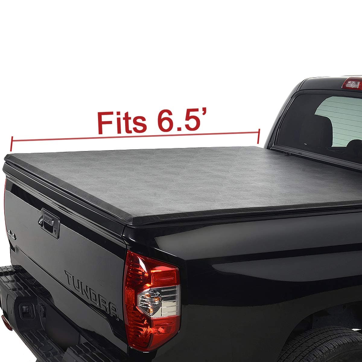 SarahQ Blk Soft Lock & Roll-up Top Mount Vinyl Clamp On Tonneau Cover Assembly w/Rails+Mounting Hardware Fit 88-00 Chevy/GMC C10 C/K 1500/2500/3500 Pickup 6.5ft Fleetside Bed