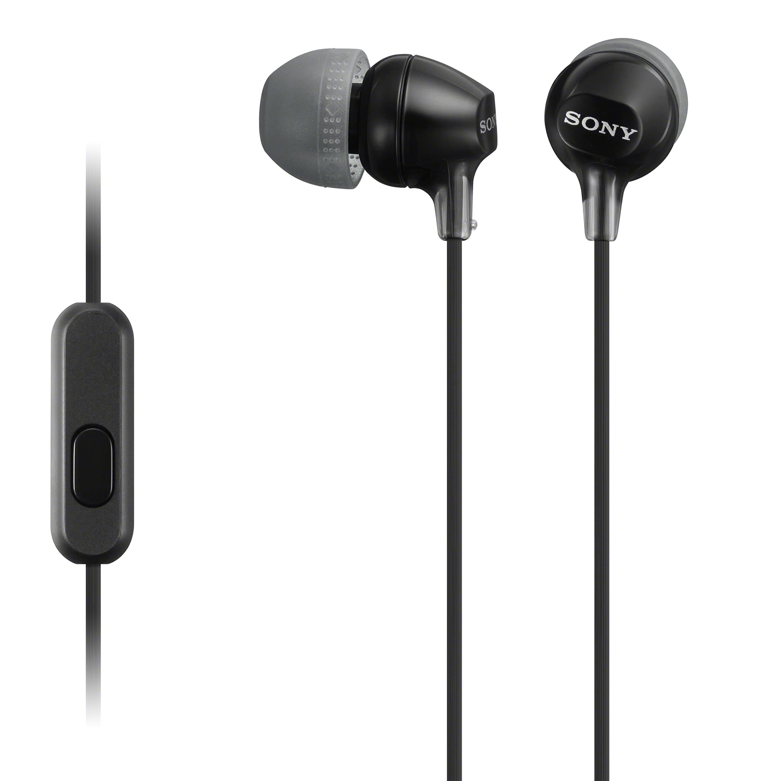 MDREX15AP In-Ear Earbud Headphones with Mic, Black (MDREX15AP/B)