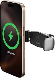 Belkin F7U017Bt Car Vent Mount For Smartphones Up To 5.5 Inches, Black And Silver