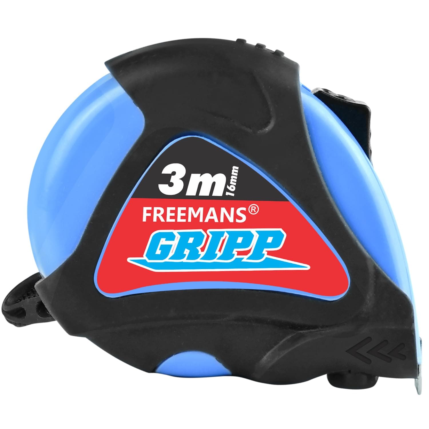 FREEMANS GRIPP 3m:16mm Steel Inchi Measuring Tape - 3m (Blue) with Rubberized Unbreakable ABS case || Pause Button || Click Action Front Lock and Belt Clip