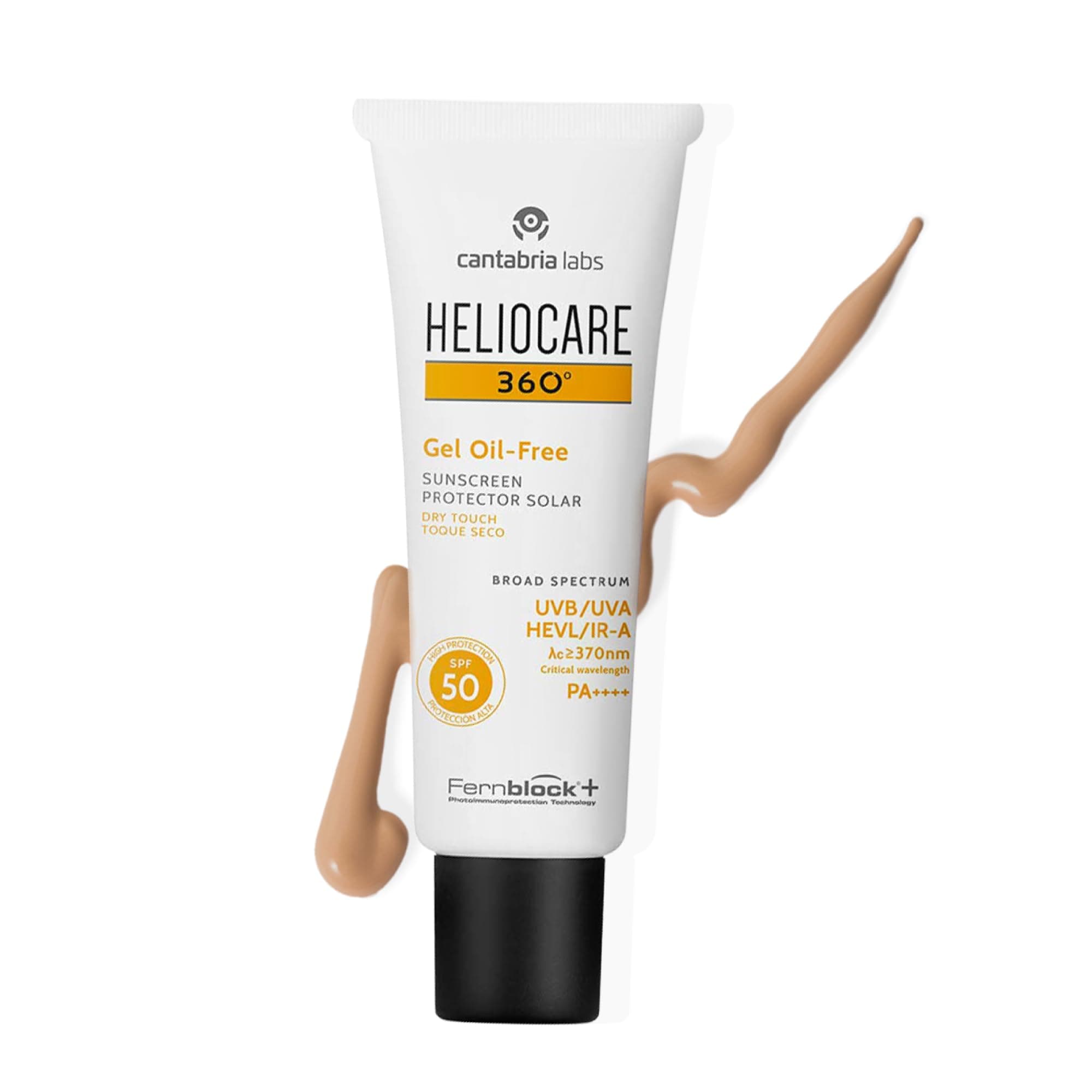 Heliocare 360 Oil-Free Gel SPF 50 50ml / Gel Sunscreen For Face/Daily UVA UVB Visible light Infrared-A Anti-Ageing Sun Protection/Combination Oily and Normal Skin/Matte Finish