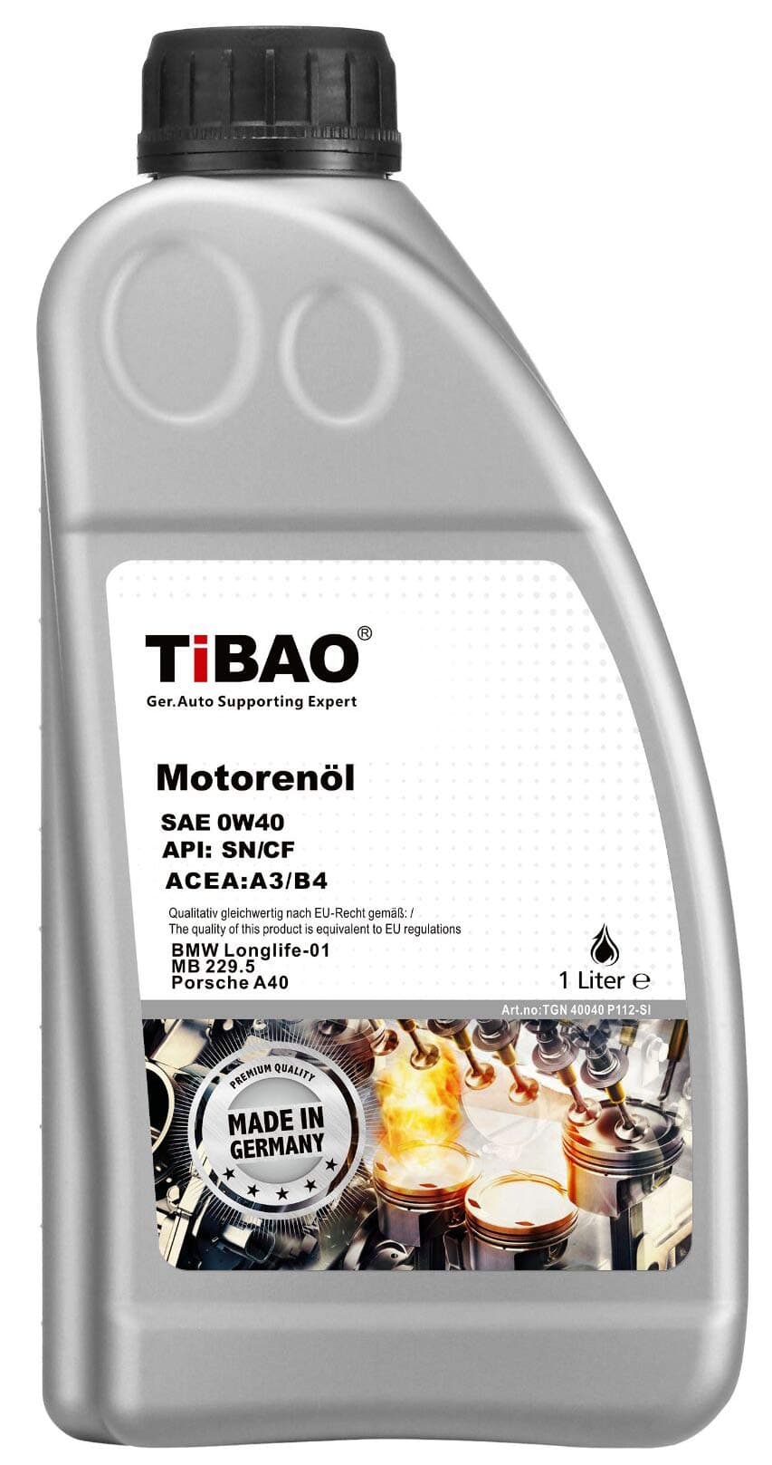 TIBAOMade in Germany SAE OW40 API: SN/CF ACEA:A3/B4 (1L)