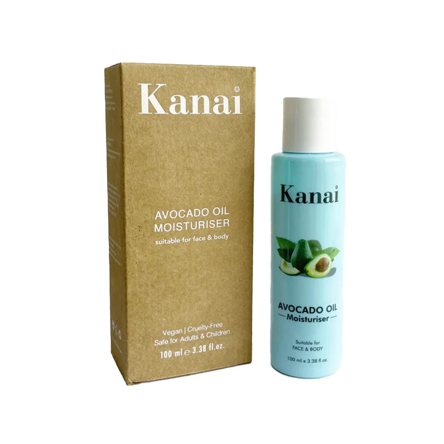 Kanai Avocado Oil Moisturizer with Vitamin C & E for Face, Body & Hands. Provides Ultimate Nourishment, Shields Skin from Environmental Stressers, Lightweight, Intense Hydration to Maintain Softer, Smoother & Suppler Skin, Non-Greasy Formula, Replenishes Moisture