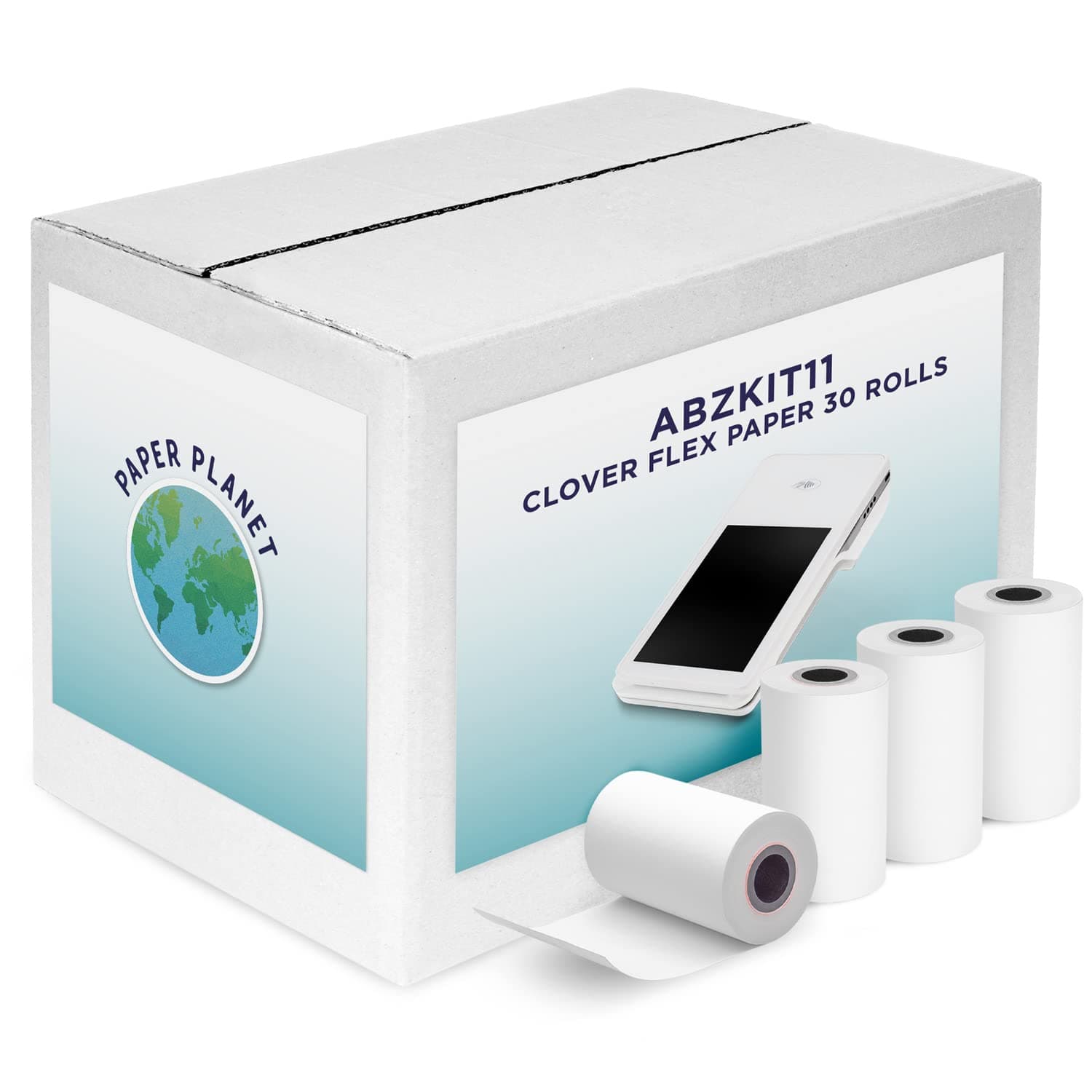 PaperPlanet Thermal Receipt Paper for Clover Flex | 30 Rolls | Compatible with Clover POS models C400 C401 C403 C405 C406