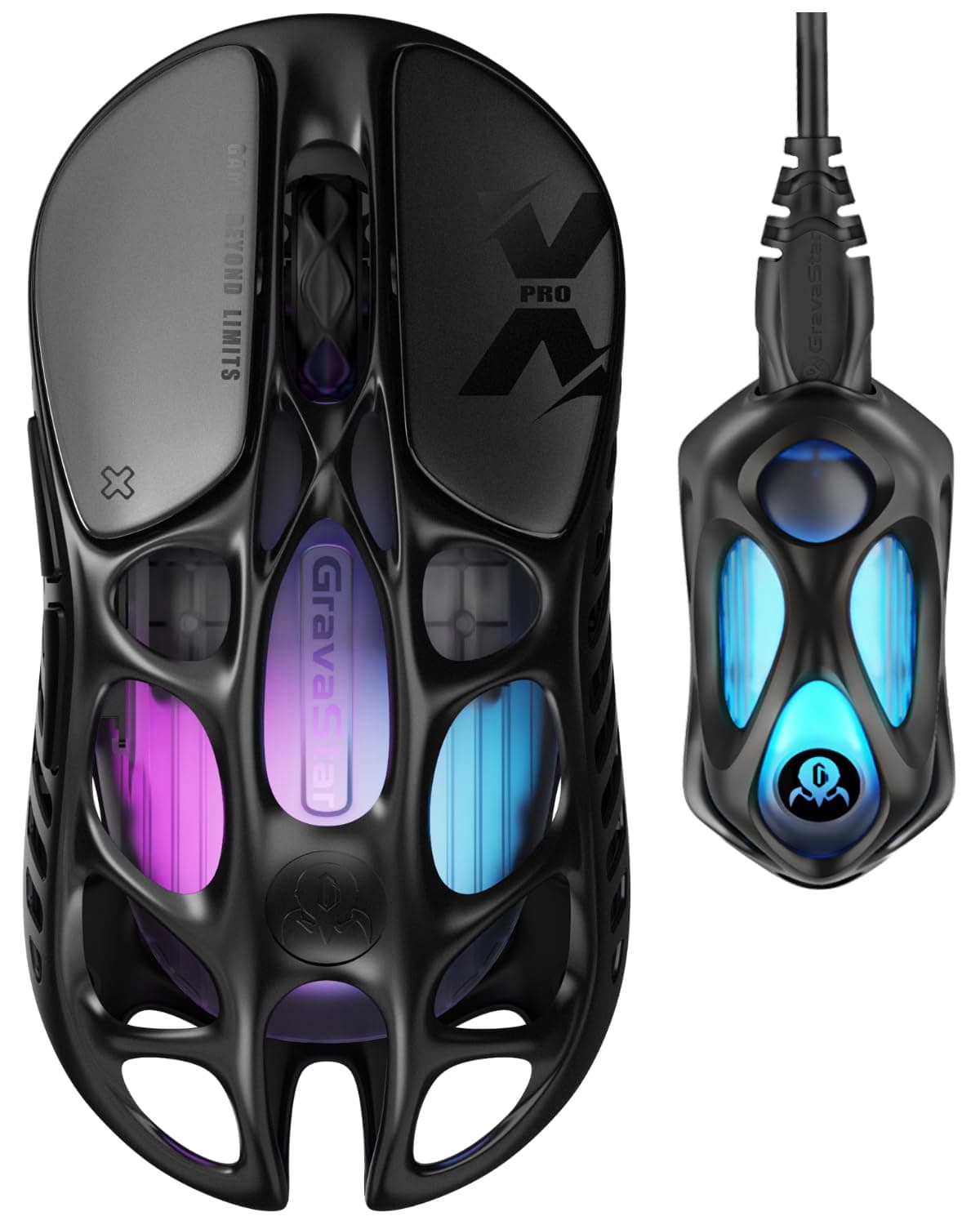 Mercury X Pro Wireless Gaming Mouse, Come with 8K Dongle – 32,000 DPI PAW 3950 Sensor, 8,000Hz Polling Rate, Only 49g, Magnesium Alloy Hollow Frame, RGB Lighting, 5 Programmable Buttons