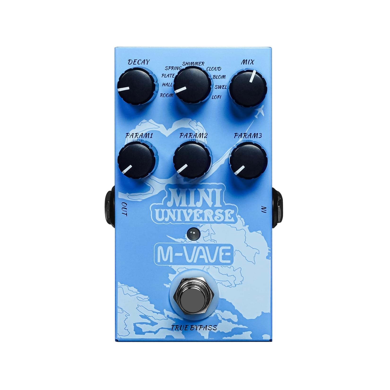 Mini Universe Guitar Pedal Reverb Innovation Unique Sound 9 Reverb Effects Pedals Pure Digital Dual Power True Bypass