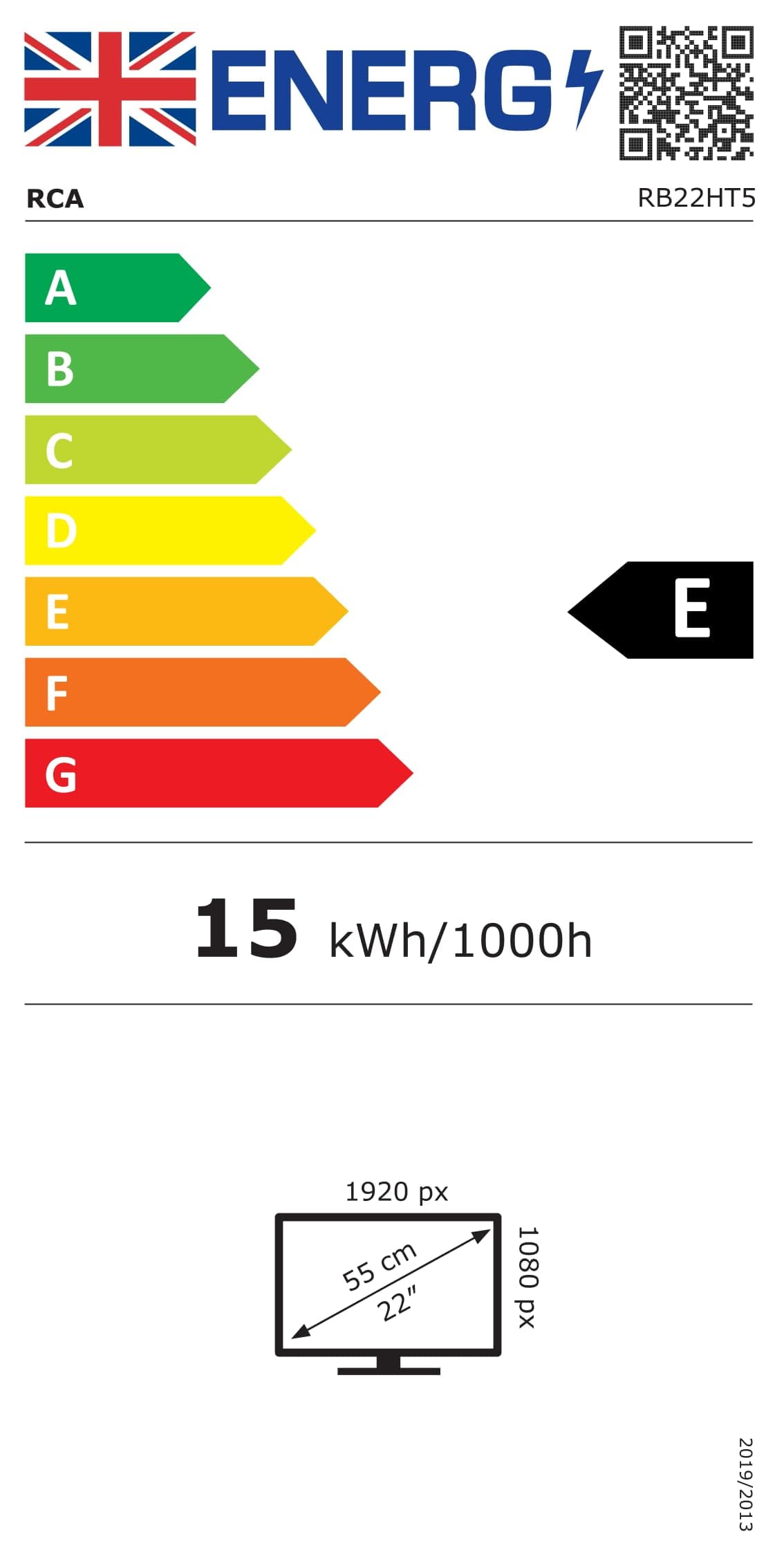 RCA RB22HT5 22 Inch FHD TV, Freeview HD DVB-T2-C-S2 Dolby Digital Audio Kitchen TV, FHD LED Backlighting Display, HDMI VGA PC Audio SCART USB Record Media Player, Small TV for Small Lounge Kitchen