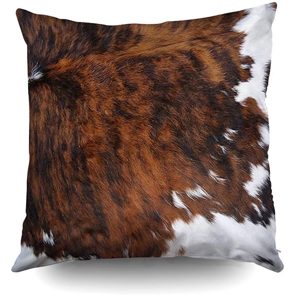 142 Leather Cowhide Brown Black White Fabric Decorative Throw Pillow Case 18X18Inch,Home Decoration Pillowcase Zippered Pillow Covers Cushion Cover with Words for Book Lover Worm Sofa Couch