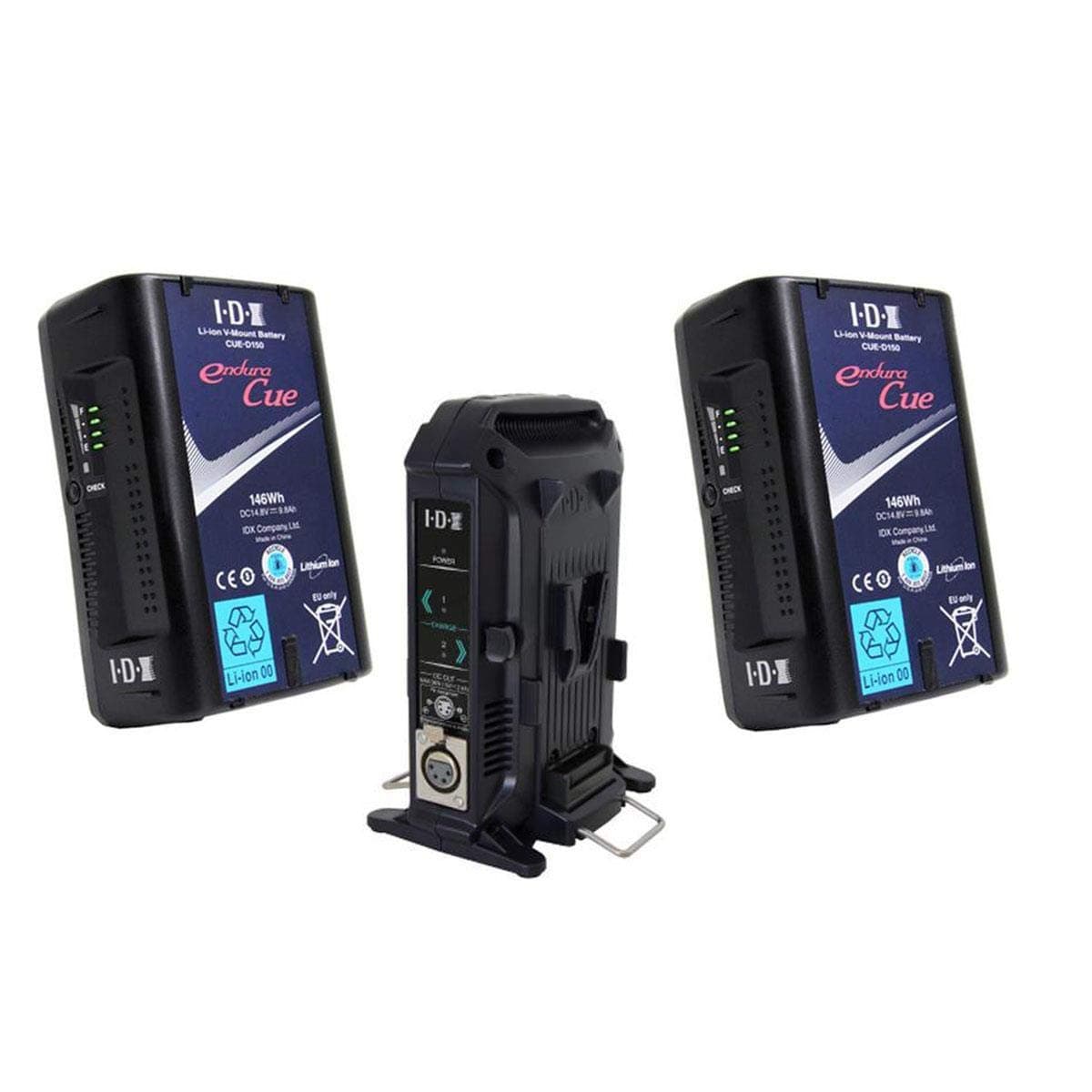 IDX Budget Friendly Kit, Includes 2X Endura CUE-D150 146Wh Lithium-Ion V-Mount Battery with D-Tap and VL-2X 2-Channel Charger