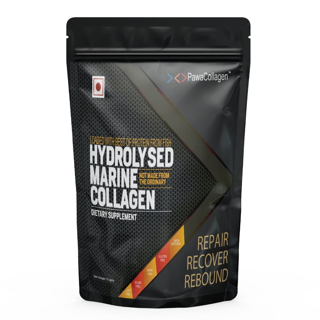 Best Marine Collagen Powder from France for Skin, Joints & Bones, Muscles, Hair & Nails, Protein Dietary Supplement-15 day Pack -75gms Pouch Pack